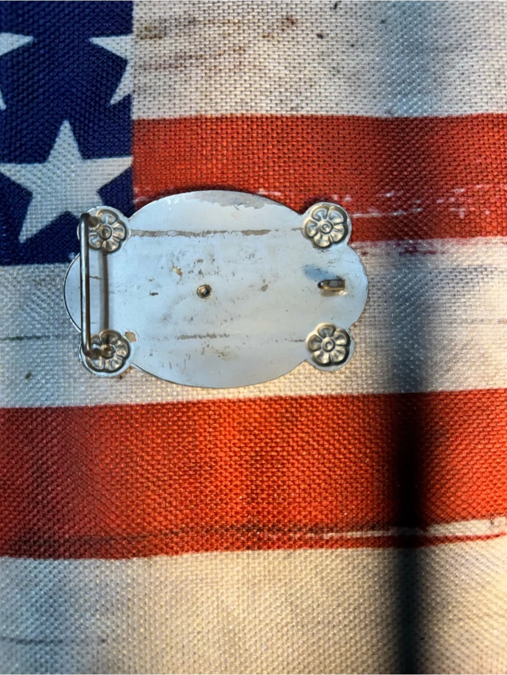 Vintage Western Rodeo Bull Rider Belt Buckle - Silver & Brass Tones